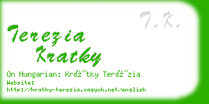 terezia kratky business card